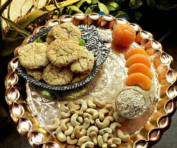 Orange Crinkle Cookies Or Nankhatai 