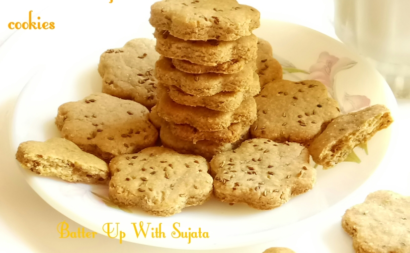 Oats Wholewheat Caraway Cookies / Eggless Savoury Cookies 