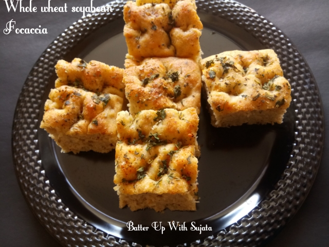 Focaccia With Whole Wheat And Soyabean Flour