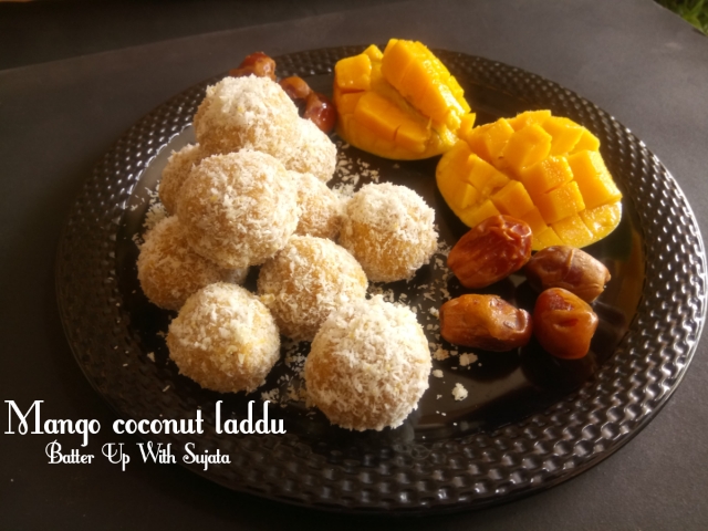 Sugar Free Mango Coconut Laddu