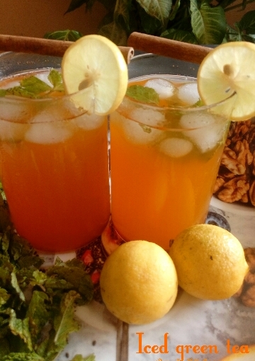 Iced Green Tea With Orange And Mint