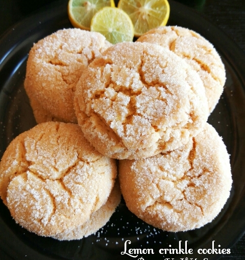 Gluten Free Oats Cornmeal Lemon Crinkle Cookies
