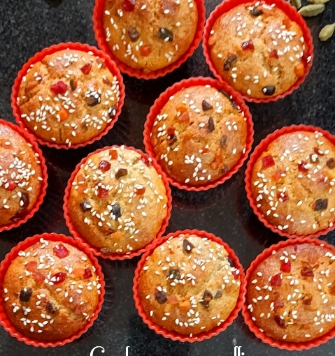Gluten Free Cardamom Rose Muffins With Cashews And Almonds