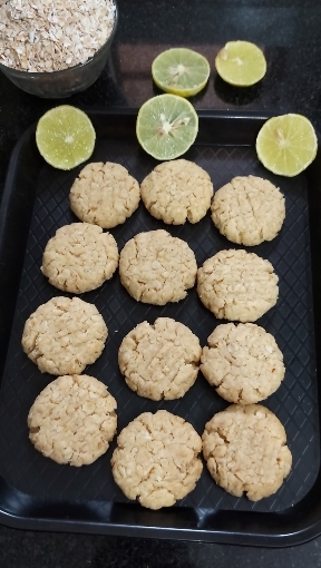 Oats Whole Wheat Lemon Cookies With Olive Oil/ Eggless Cookies/ Butter Free Cookies