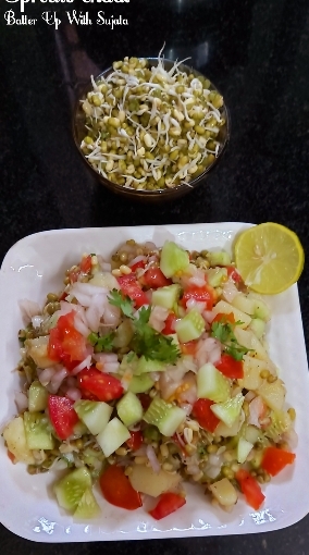 Sprouts Chaat And Aloo Or Potato Chaat With Sweet Corn
