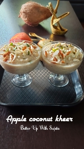 Apple Coconut Date Kheer Or Pudding